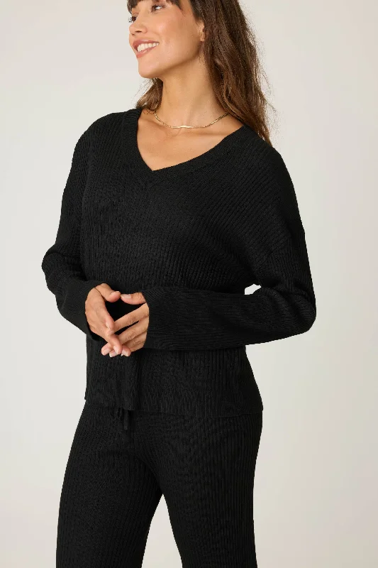 Jet Set Luxe Rib Long Sleeve Top