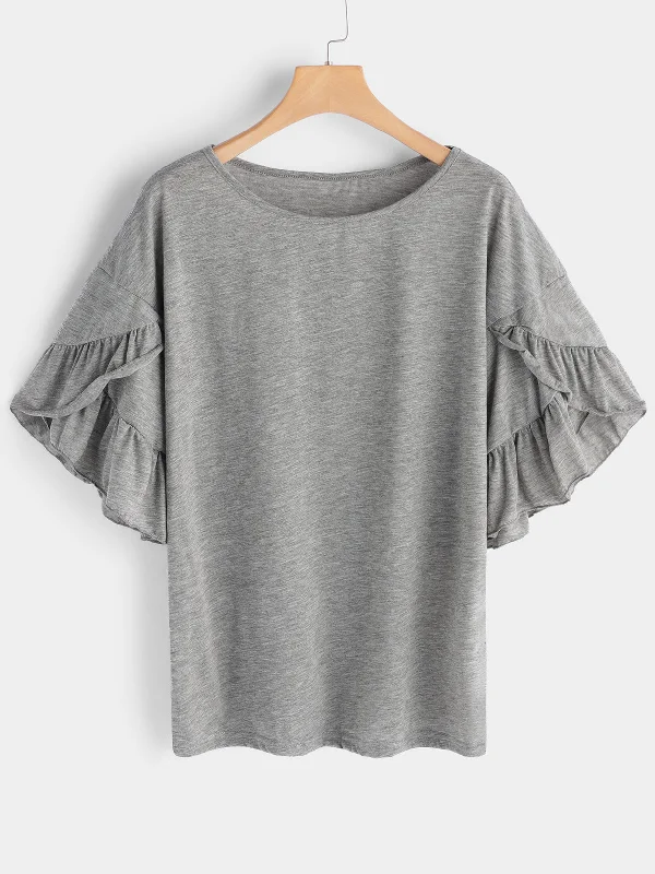 Custom Half Sleeve Round Neck Grey T-Shirt