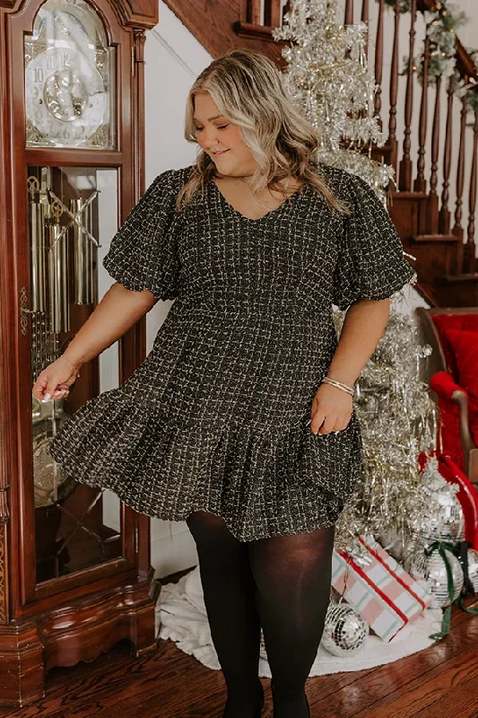 Fall Mixer Tweed Mini Dress Curves