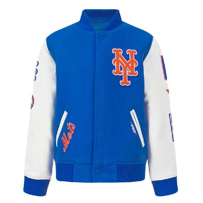 NEW YORK METS CLASSIC BIG BOYS WOOL VARSITY JACKET (ROYAL BLUE/WHITE)