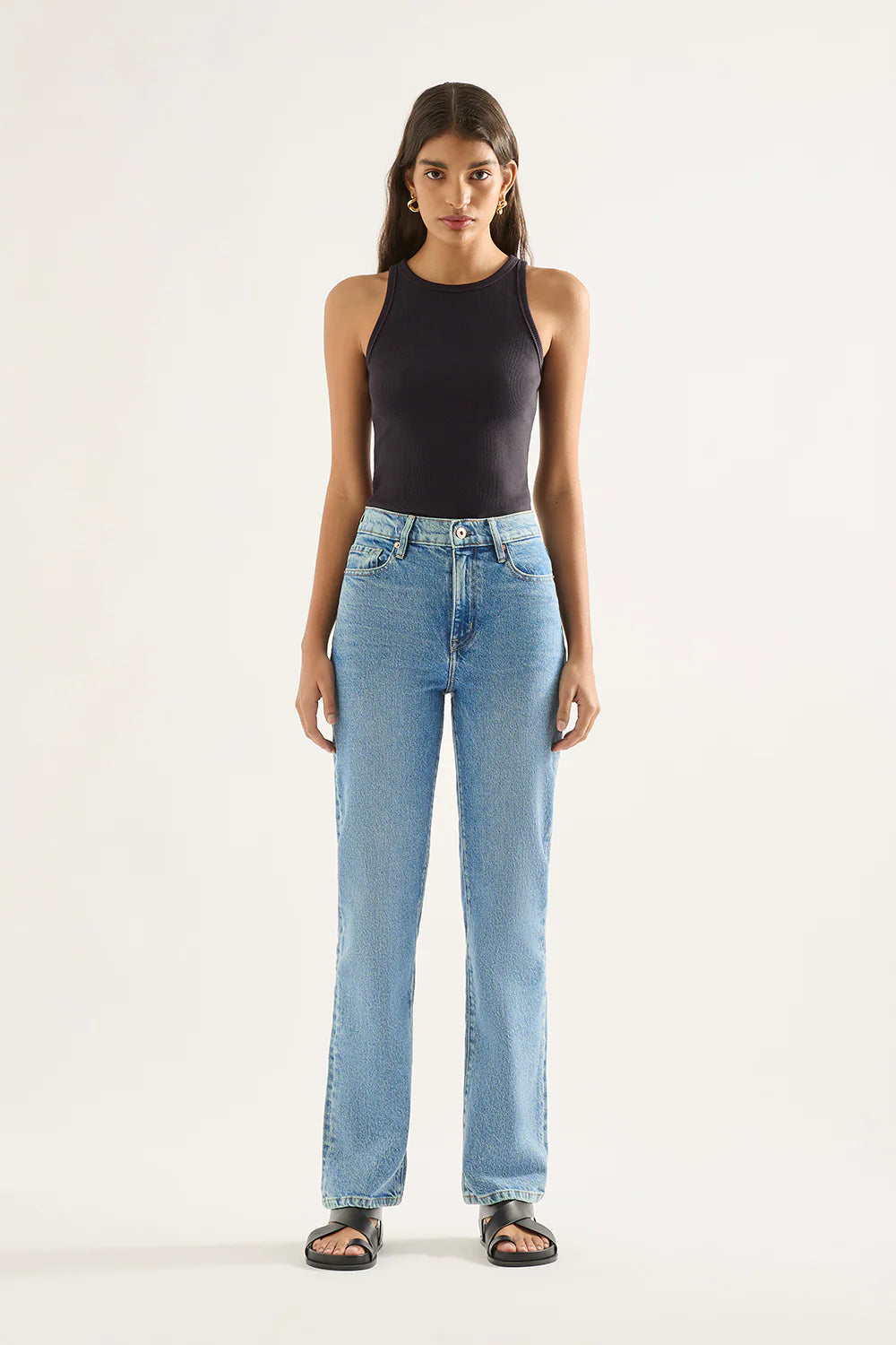 OUTLAND DENIM Zoe High Straight Jean, Cadence Blue