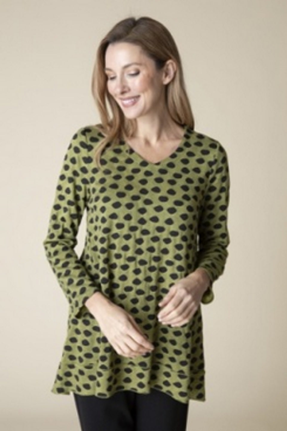 Habitat Fall/Winter Sale 37225 Pleat Back Tunic, Pear 50% Off Regular Price