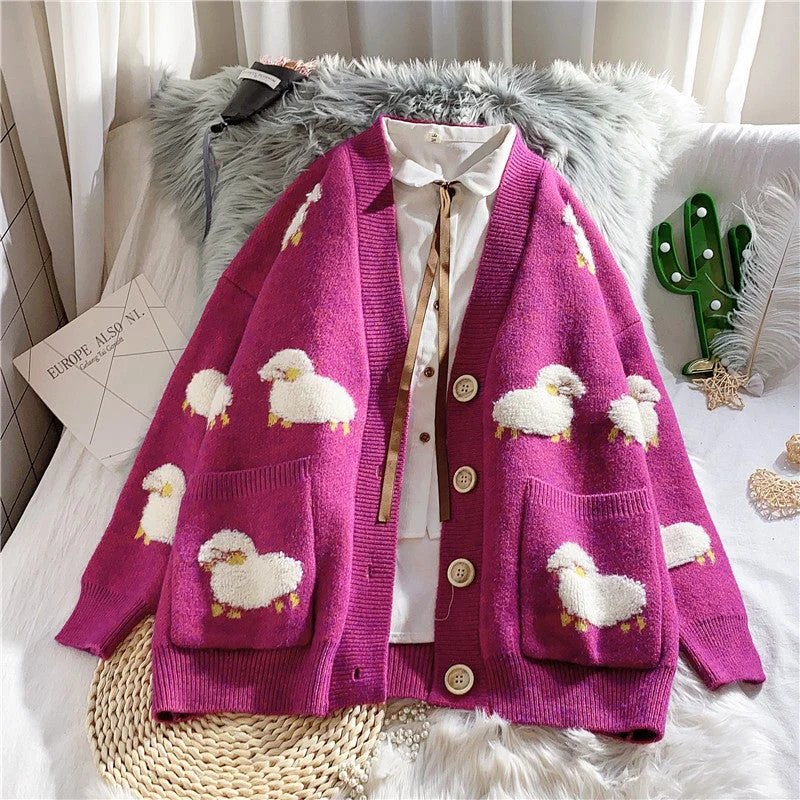 Loose, animal, cute slouchy cardigan  1441