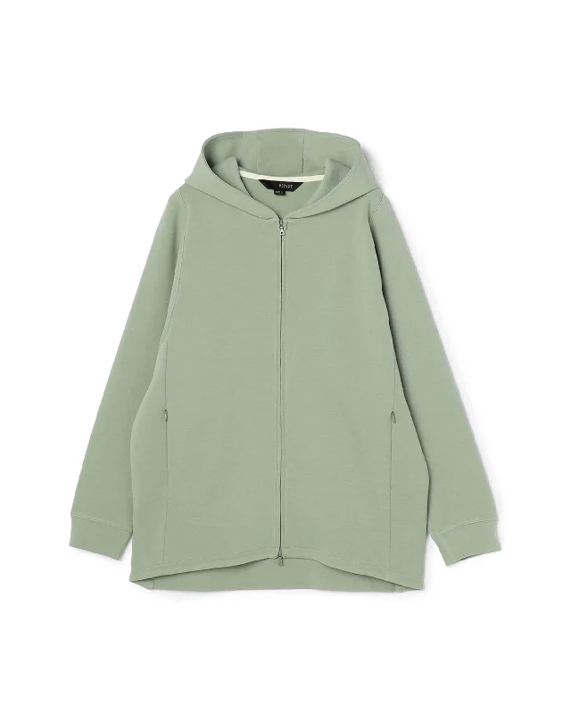 Cotton Mid Length Zip Up Cardigan With Hood