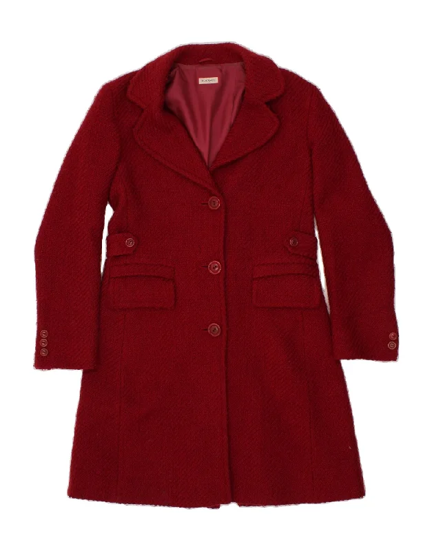 MAX & CO. Womens Overcoat UK 12 Medium  Red Acrylic