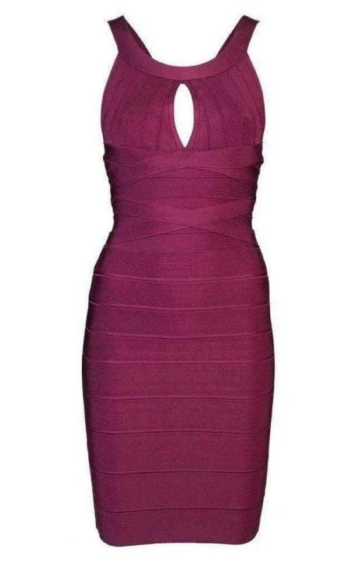 Iridessa Signature Bandage Maroon Dress