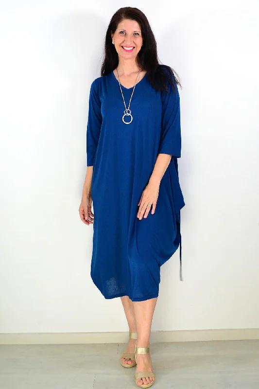 Teal Relaxed Oversized Tunic Dress