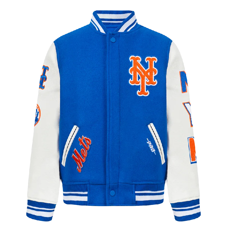 NEW YORK METS CLASSIC LITTLE BOYS WOOL VARSITY JACKET (ROYAL BLUE/WHITE)