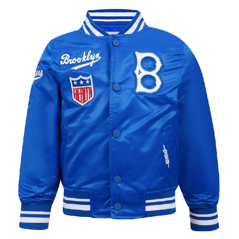 BROOKLYN DODGERS RETRO CLASSIC TODDLER BOYS RIB SATIN JACKET (ROYAL BLUE)