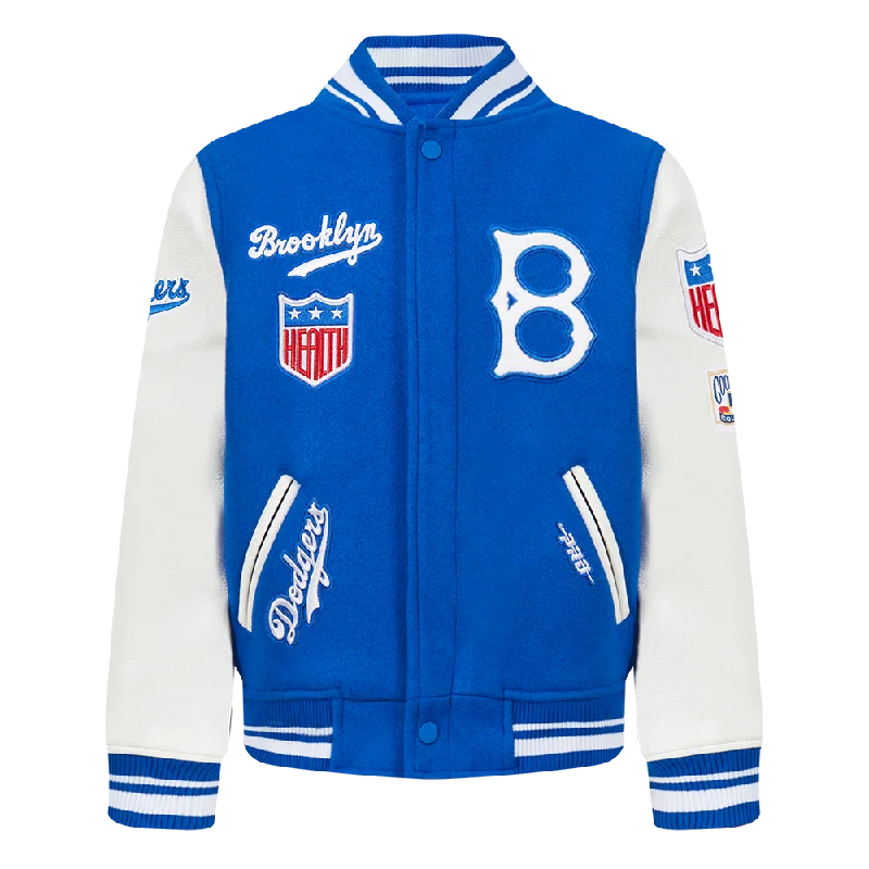 BROOKLYN DODGERS RETRO CLASSIC TODDLER BOYS RIB WOOL VARSITY JACKET (ROYAL BLUE/WHITE)