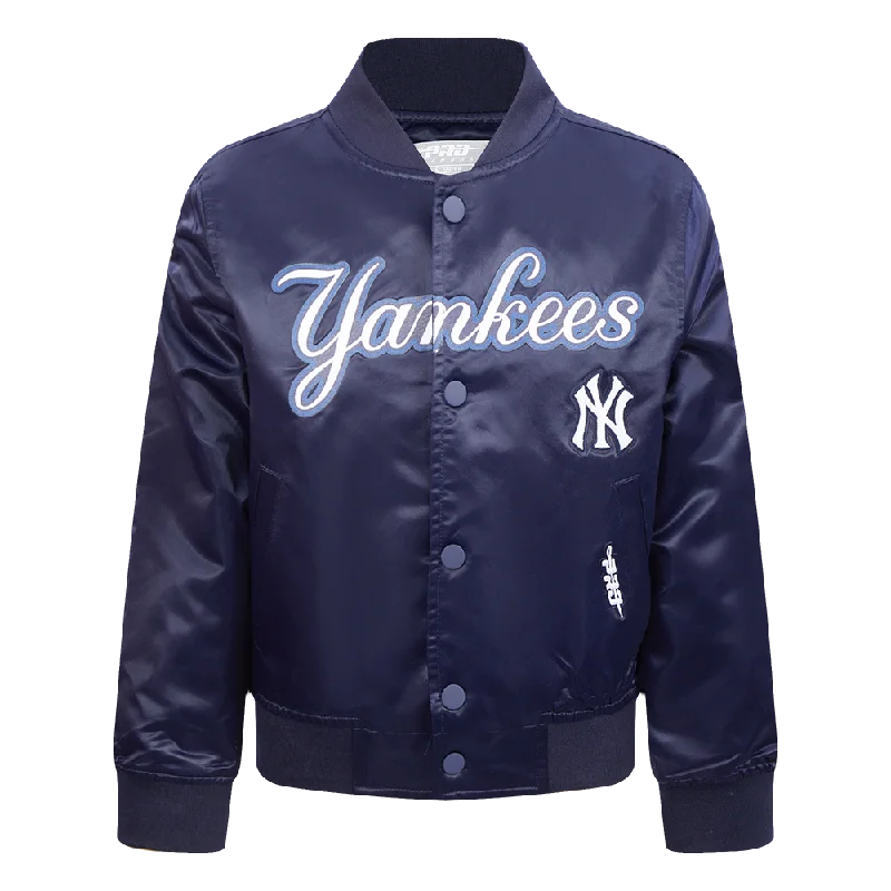 NEW YORK YANKEES CLASSIC LITTLE BOYS SATIN JACKET (MIDNIGHT NAVY)