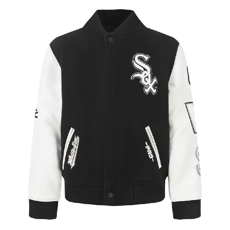 CHICAGO WHITE SOX CLASSIC TODDLER BOYS WOOL VARSITY JACKET (BLACK/WHITE)