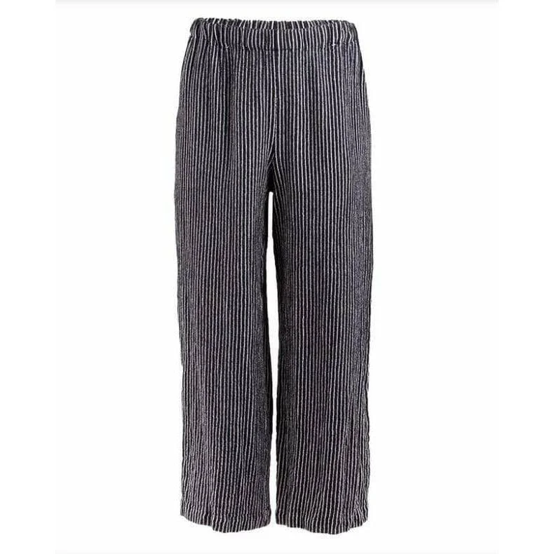 Comme des Garçons Navy Pinstriped Wide Leg Pants