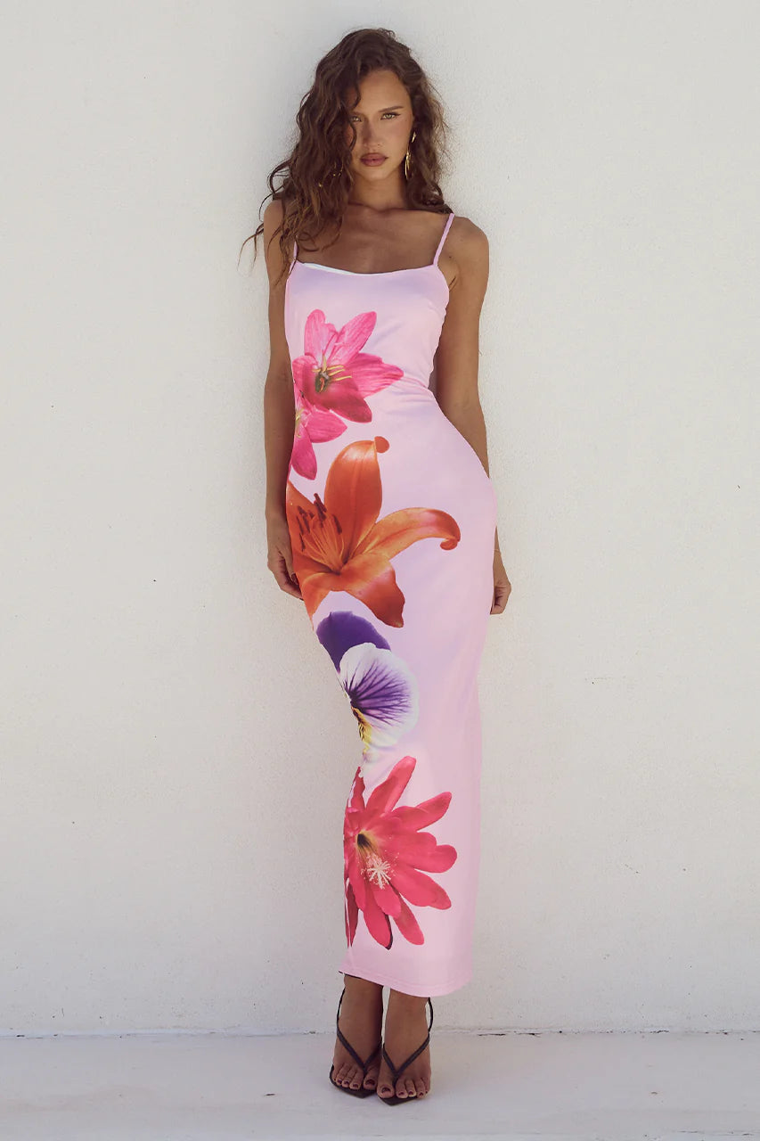 Runaway The Label Deia Midi Dress in Multi Flower