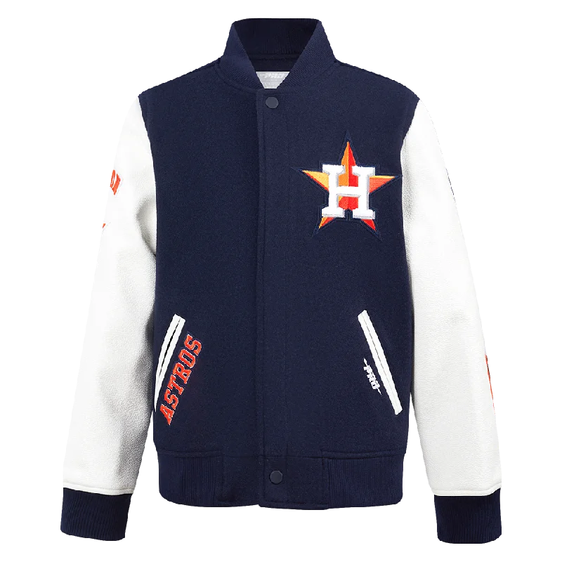 HOUSTON ASTROS CLASSIC BIG BOYS WOOL VARSITY JACKET (MIDNIGHT NAVY/WHITE)