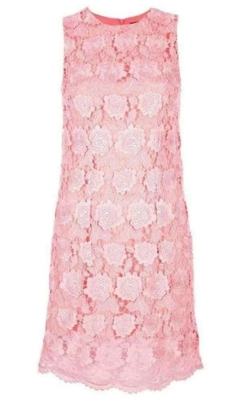 Coral Lace Overlay Dress