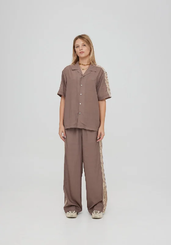 Geo Vacay Pant - Dark Taupe