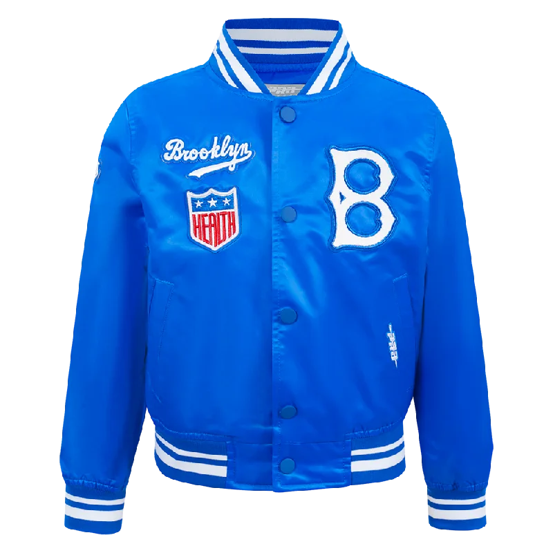 BROOKLYN DODGERS RETRO CLASSIC LITTLE BOYS RIB SATIN JACKET (ROYAL BLUE)