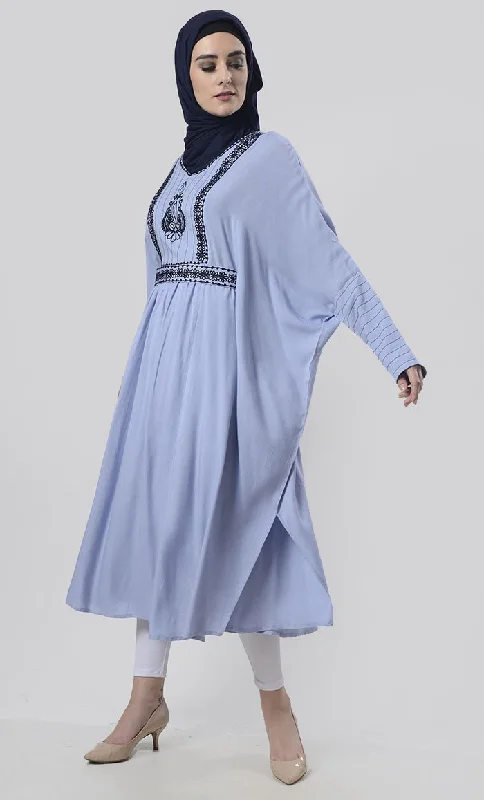 Ocean Blue Full Kaftan Style Tunic