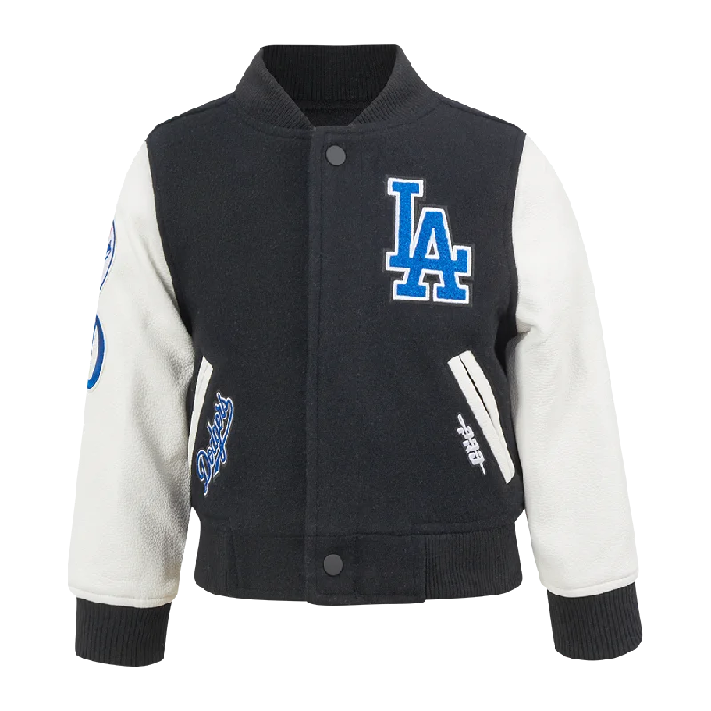 LOS ANGELES DODGERS CLASSIC TODDLER BOYS WOOL VARSITY JACKET (BLACK/WHITE)