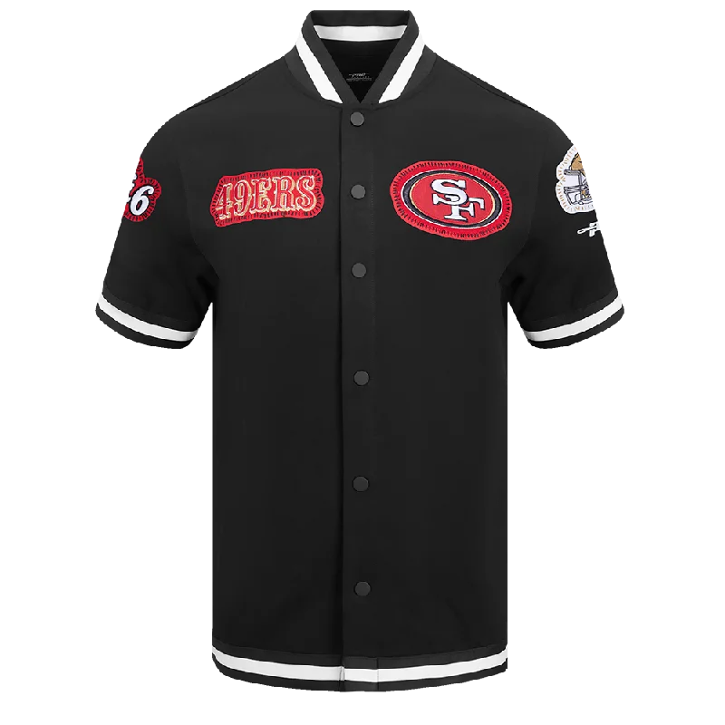 NFL SAN FRANCISCO 49ERS DIY PICK STITCH MEN'S DK SS JACKET (BLACK)