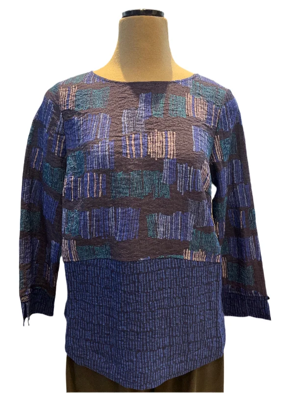 Habitat Fall/Winter Sale, 35018 Side Button Tunic Mix, Sapphire 50% Off Regular Price