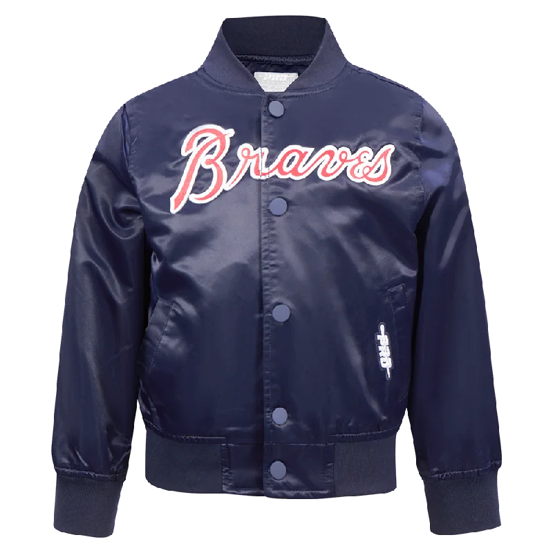 ATLANTA BRAVES CLASSIC TODDLER BOYS SATIN JACKET (MIDNIGHT NAVY)