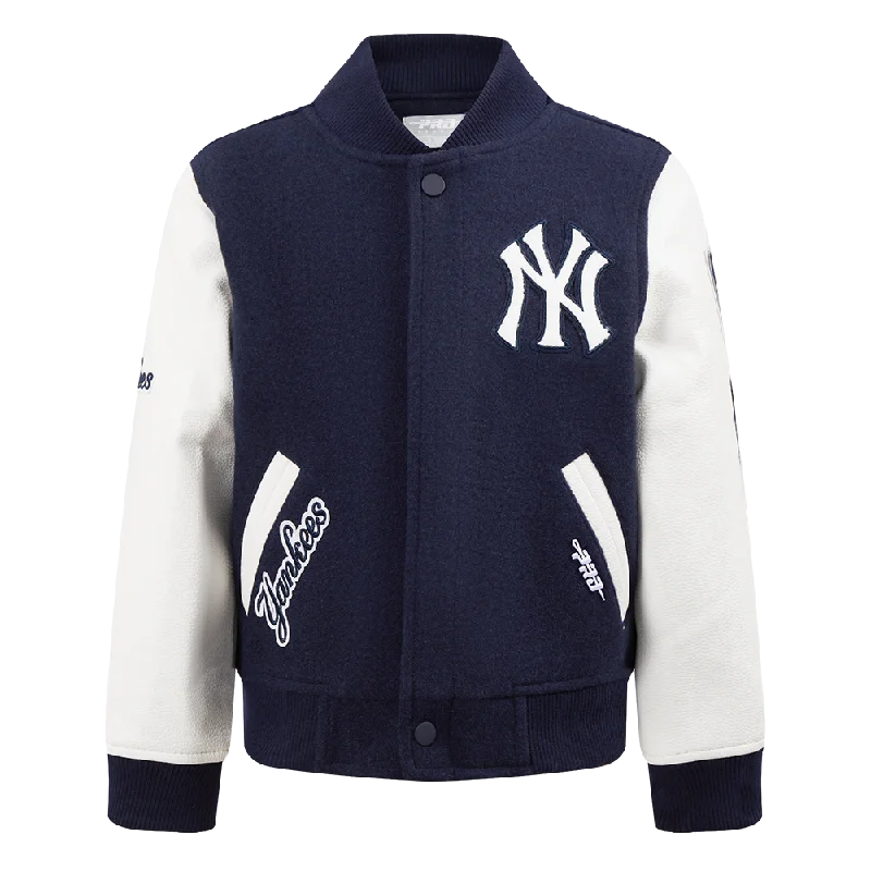 NEW YORK YANKEES CLASSIC LITTLE BOYS WOOL VARSITY JACKET (MIDNIGHT NAVY/WHITE)