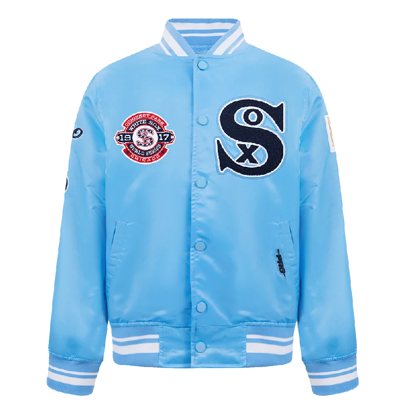 CHICAGO WHITE SOX RETRO CLASSIC BIG BOYS RIB SATIN JACKET (UNIVERSITY BLUE)