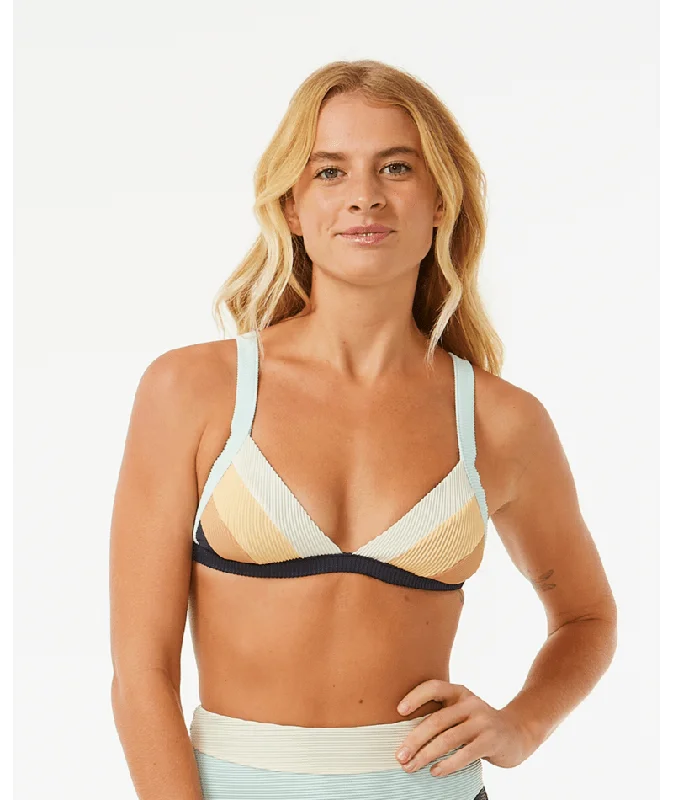 Block Party Spliced Fixed Triangle Bikini Top