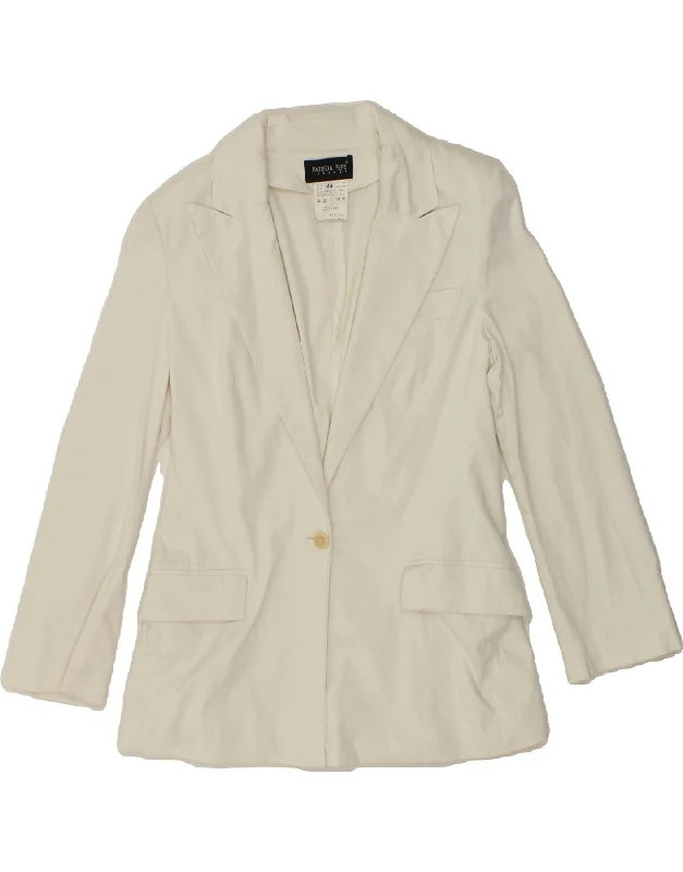 PATRIZIA PEPE Womens 1 Button Blazer Jacket IT 44 Medium White Polyamide