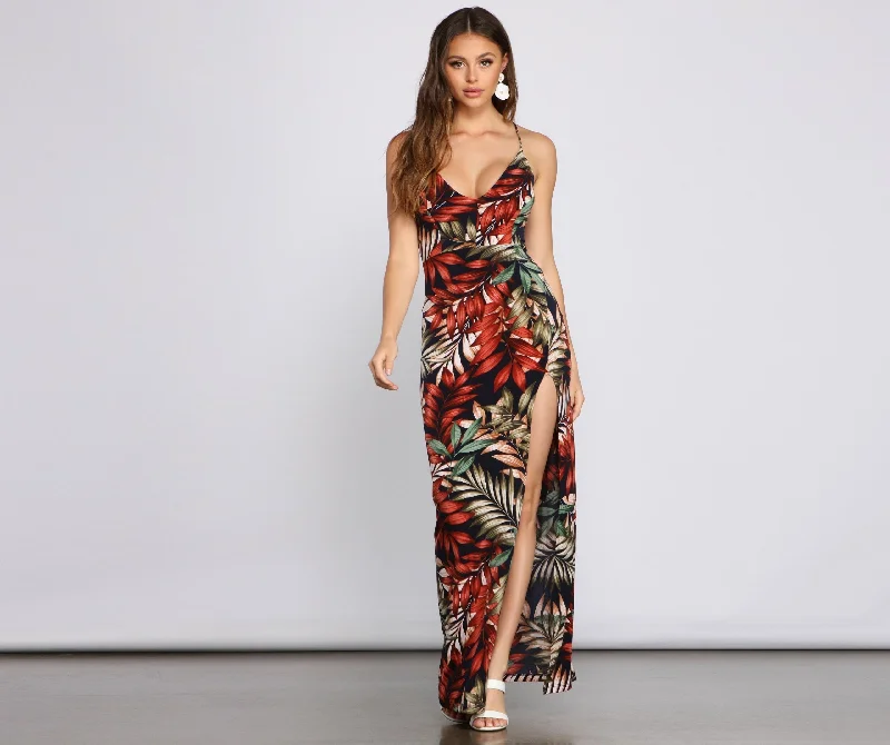 Off To The Charming Tropics Maxi Dress