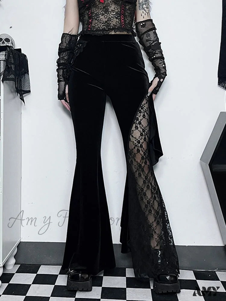 Wide Gothic Halloween Pants Leg