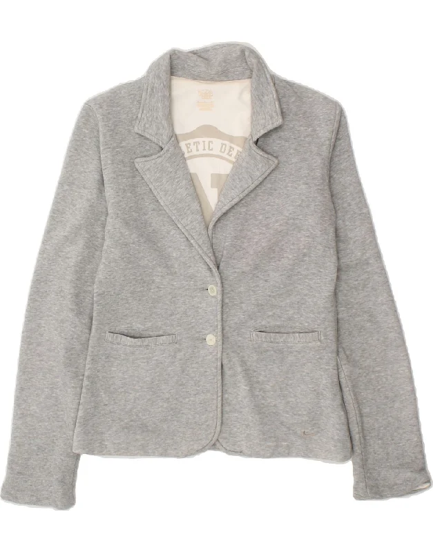 NIKE Womens The Athletic Dept. 2 Button Blazer Jacket UK 10  Small Grey