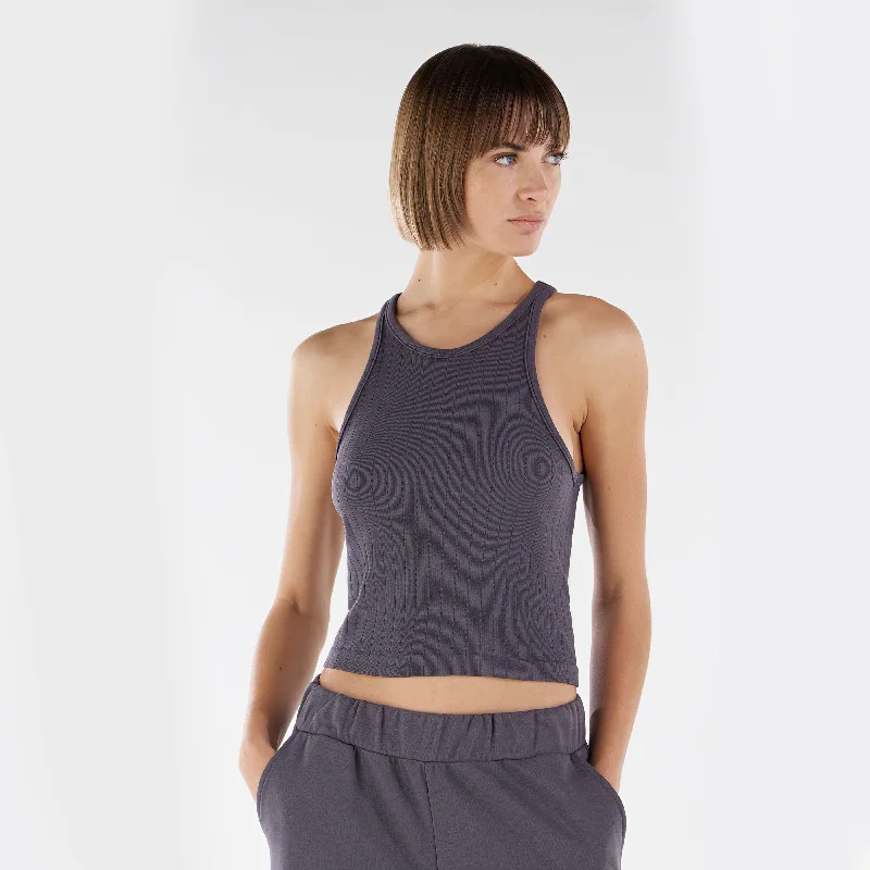 Ribbed Tank Top - Charcoal