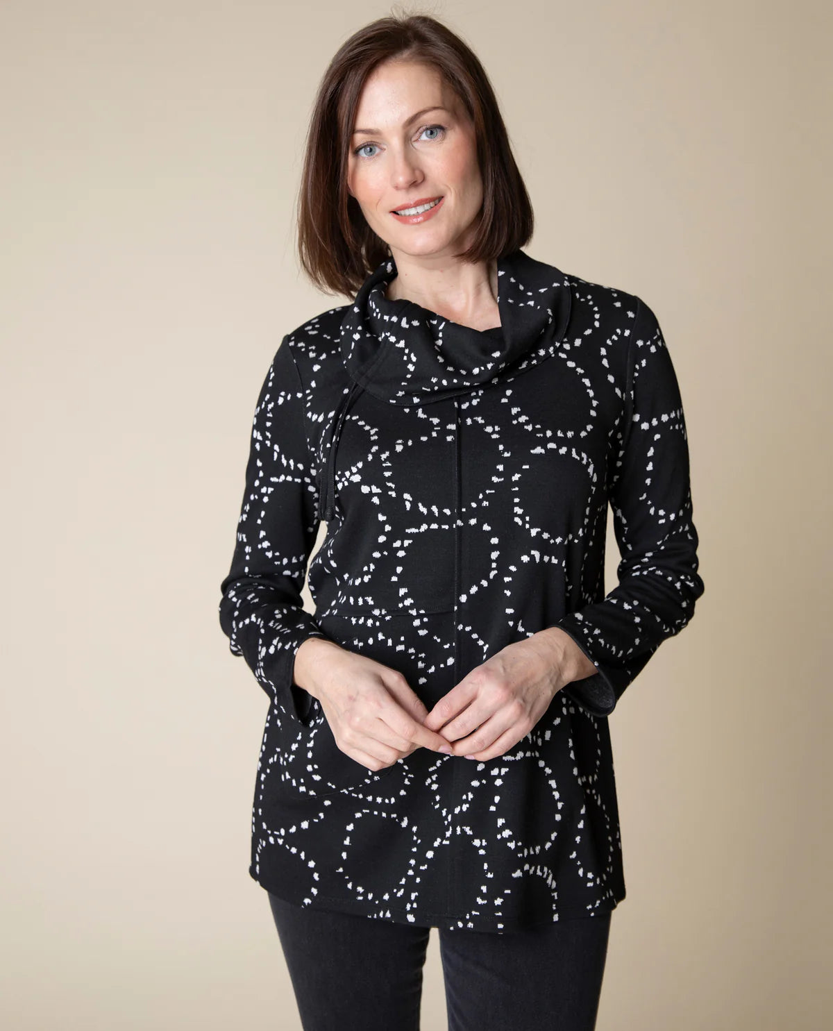 Habitat Fall/Winter Sale, 65671 Black Tie Neck Tunic 50% Off Regular Price