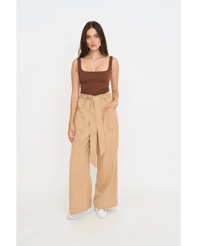 FOREIGN FARE PaperChic Pants - Desert Tan