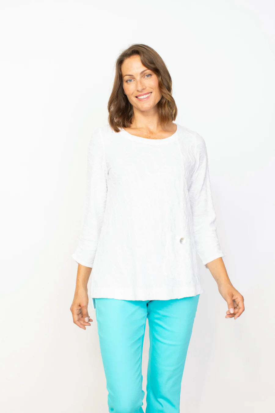 Habitat Spring/Summer Sale, 16317 Stepped Hem Tunic, White 50% Off Regular Price