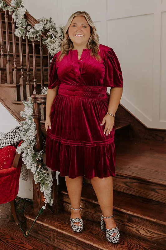 Merlot Dreams Velvet Dress Curves