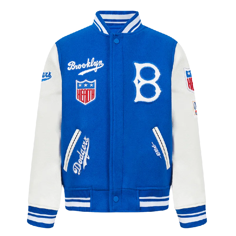 BROOKLYN DODGERS RETRO CLASSIC LITTLE BOYS RIB WOOL VARSITY JACKET (ROYAL BLUE/WHITE)