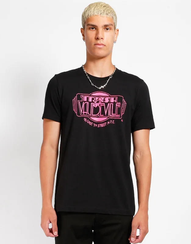 Black & Pink Trash & Vaudeville Logo T-Shirt