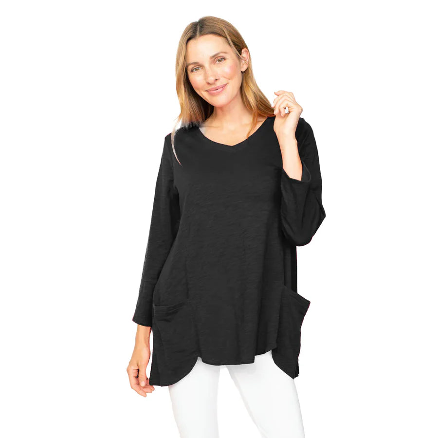 Habitat Spring/Summer Sale, 27637 Pocket V-Neck Tunic, Black 50% Off Regular Price