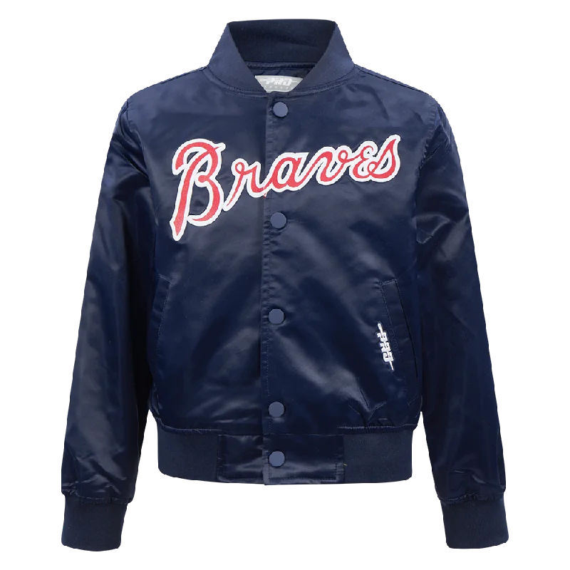 ATLANTA BRAVES CLASSIC LITTLE BOYS SATIN JACKET (MIDNIGHT NAVY)