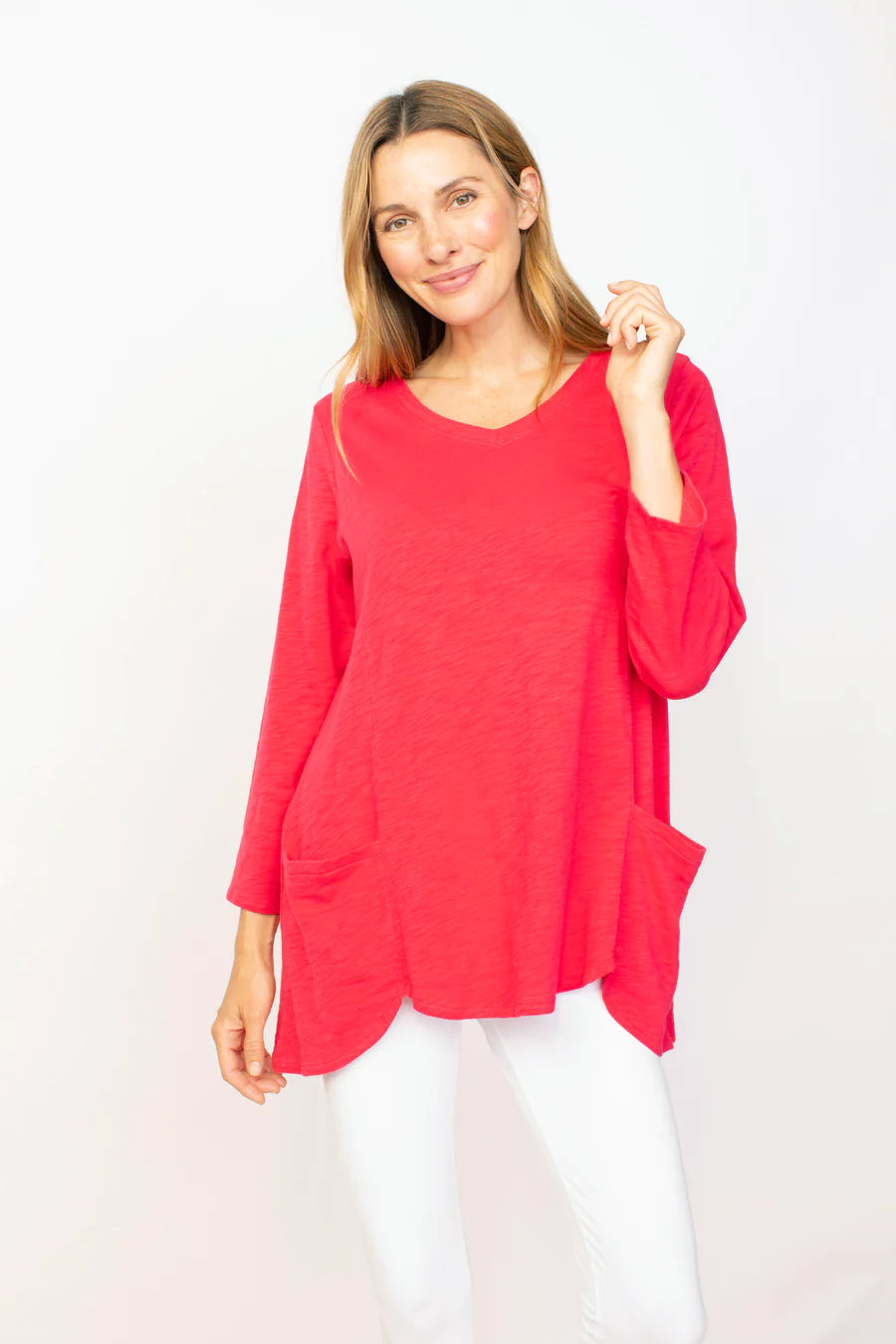 Habitat Spring/Summer Sale, 27637 Pocket V-Neck Tunic, Rose 50% Off Regular Price