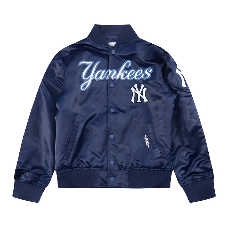 NEW YORK YANKEES CLASSIC BIG BOYS SATIN JACKET (MIDNIGHT NAVY)