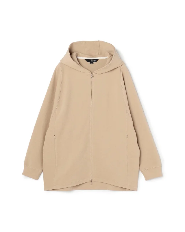 Cotton Mid Length Zip Up Cardigan With Hood