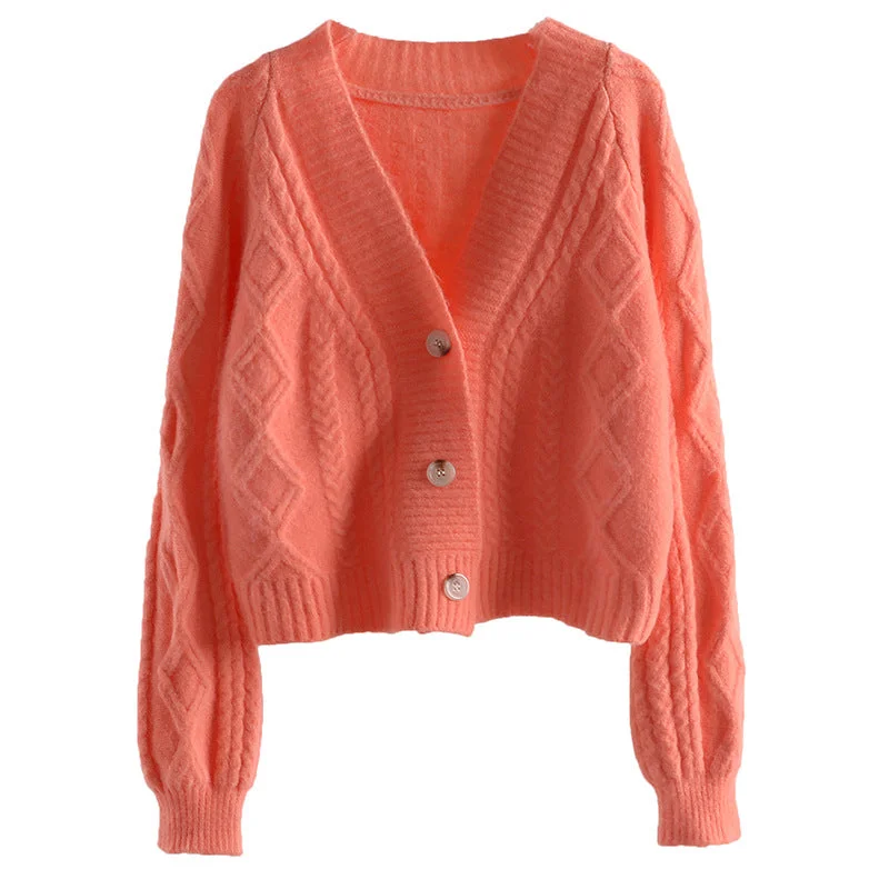 Short knit cardigan, spring and Autumn, new, versatile blouse sweater  1429