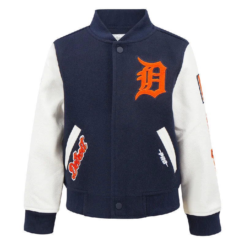 DETROIT TIGERS CLASSIC LITTLE BOYS WOOL VARSITY JACKET (MIDNIGHT NAVY/WHITE)