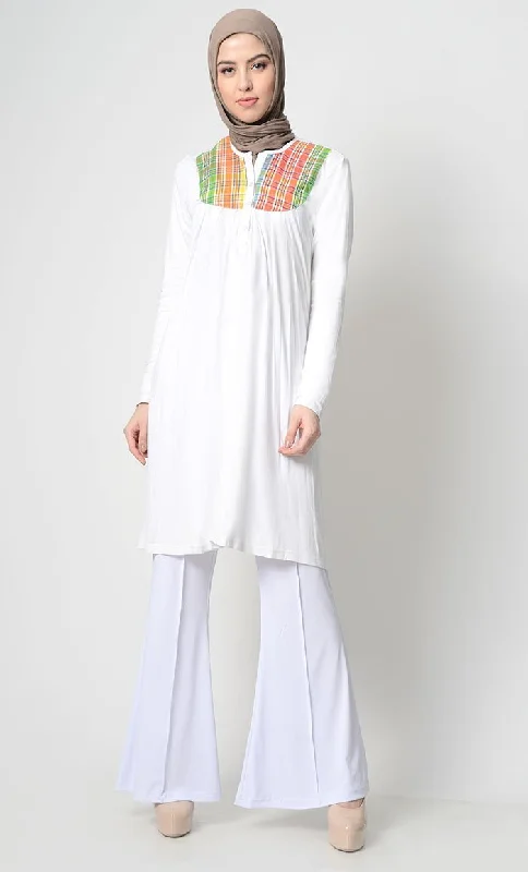 Printed Yoke Everyday Tunic - White