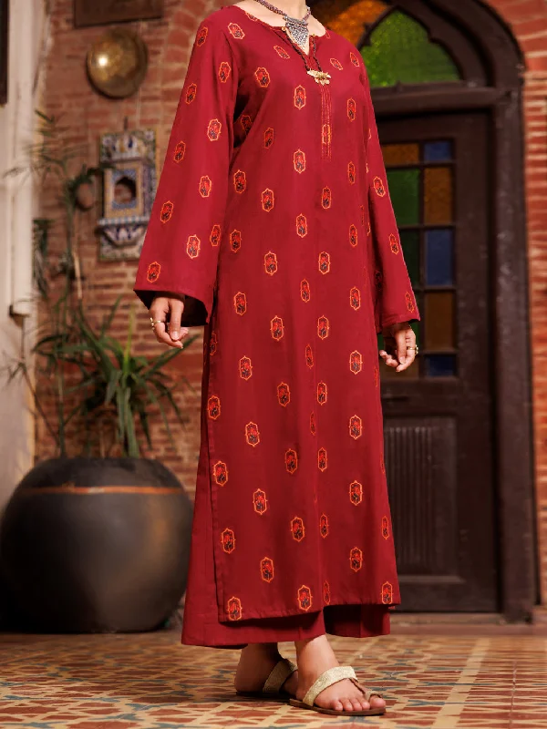 Maroon Yarn Dyed Tunic - AL-LK-976